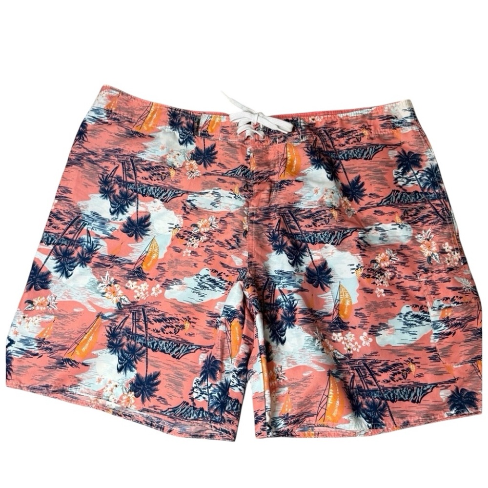 Rays Sun coral colored tropical board shorts swimsuit XL